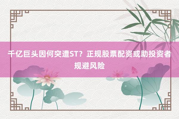 千亿巨头因何突遭ST？正规股票配资或助投资者规避风险