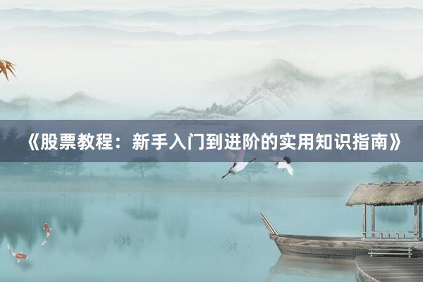 《股票教程:新手入门到进阶的实用知识指南》