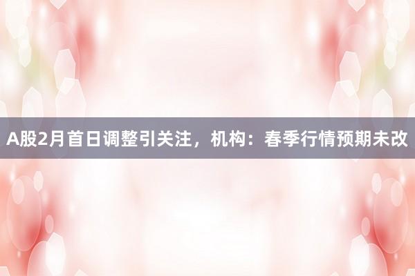 A股2月首日调整引关注，机构：春季行情预期未改