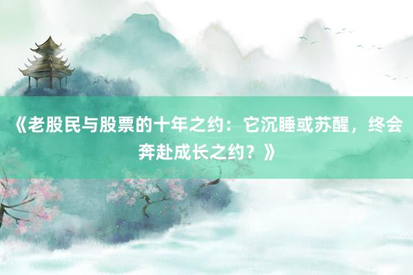 《老股民与股票的十年之约：它沉睡或苏醒，终会奔赴成长之约？》