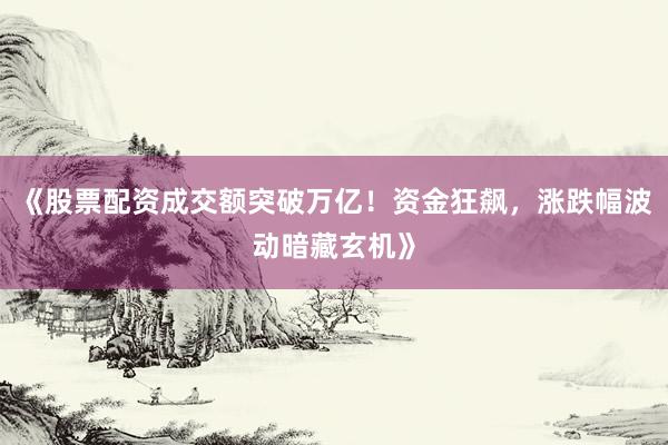 《股票配资成交额突破万亿！资金狂飙，涨跌幅波动暗藏玄机》